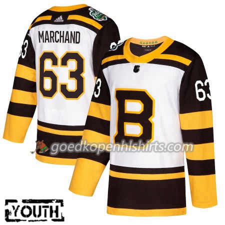 Boston Bruins Brad Marchand 63 2019 Winter Classic Adidas Wit Authentic Shirt - Kinderen